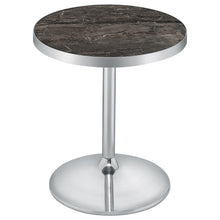 Load image into Gallery viewer, Coaster Cazen Round Faux Marble Top Pedestal Side Table Grey