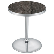 Load image into Gallery viewer, Coaster Cazen Round Faux Marble Top Pedestal Side Table Grey