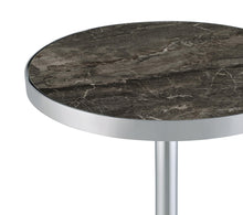 Load image into Gallery viewer, Coaster Cazen Round Faux Marble Top Pedestal Side Table Grey