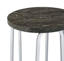Load image into Gallery viewer, Coaster Barcelo Round Faux Marble Top Metal Side Table Grey