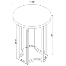 Load image into Gallery viewer, Coaster Barcelo Round Faux Marble Top Metal Side Table Grey