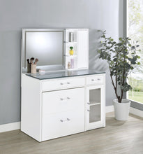 Load image into Gallery viewer, Coaster Flora 2-drawer Vanity Set with LED Mirror White High Gloss