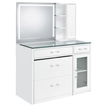 Load image into Gallery viewer, Coaster Flora 2-drawer Vanity Set with LED Mirror White High Gloss