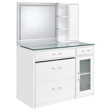 Load image into Gallery viewer, Coaster Flora 2-drawer Vanity Set with LED Mirror White High Gloss