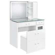 Load image into Gallery viewer, Coaster Flora 2-drawer Vanity Set with LED Mirror White High Gloss