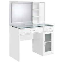 Load image into Gallery viewer, Coaster Flora 2-drawer Vanity Set with LED Mirror White High Gloss