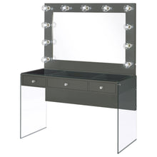 Load image into Gallery viewer, Coaster Afshan 3-drawer Vanity Set with Lighting Grey High Gloss