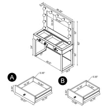 Load image into Gallery viewer, Coaster Umbridge 3-drawer Vanity Set with Lighting Chrome and White