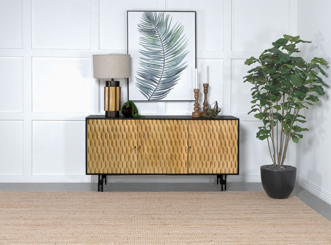 COASTER ACCENT CABINET (BLACK/NATURAL)
