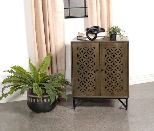 COASTER ACCENT CABINET (BROWN/BLACK)