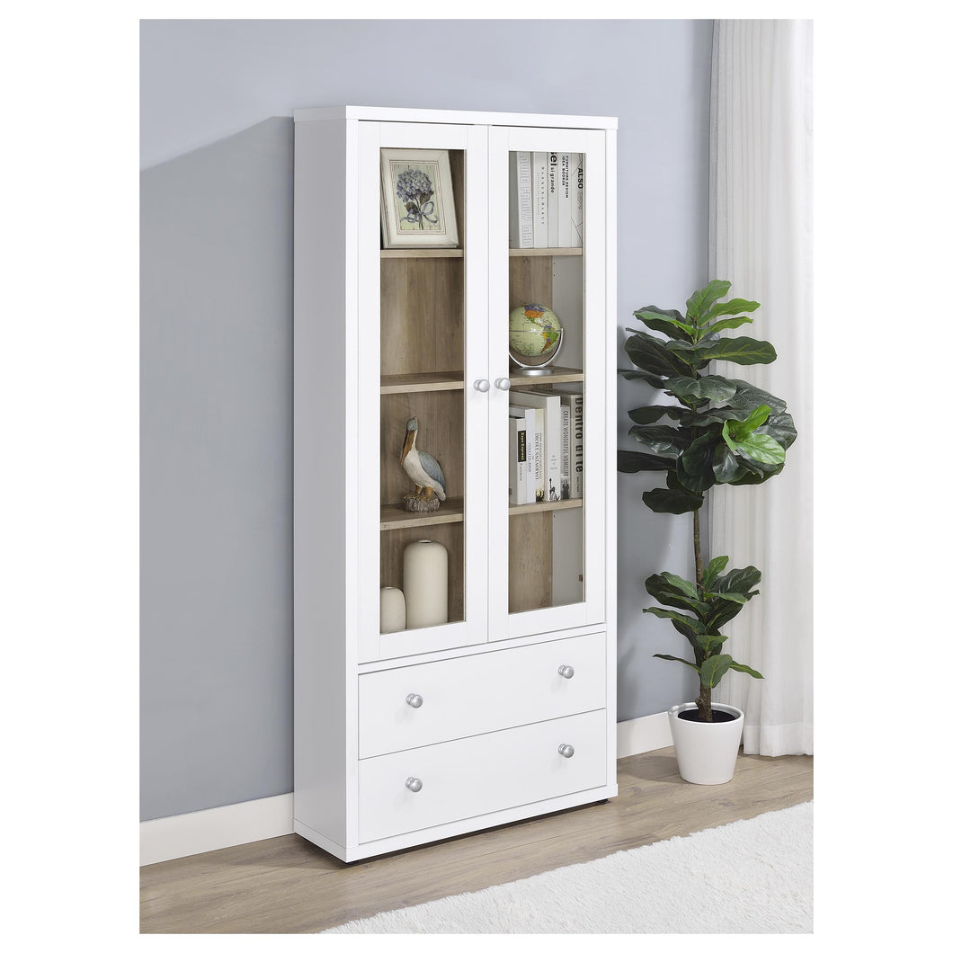 COASTER ACCENT CABINET (WHITE/DISTRESSED PINE)
