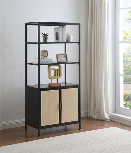 COASTER ACCENT CABINET (BLACK/NATURAL)