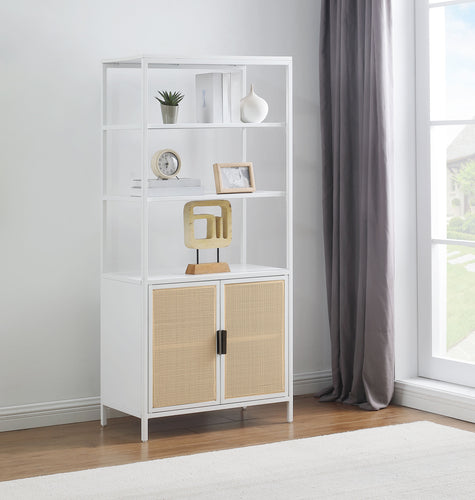 COASTER ACCENT CABINET (WHITE/NATURAL)