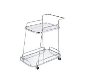 Acme Aegis Clear Glass & Chrome  Serving Cart