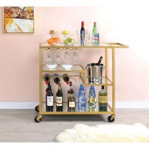 Acme Adamsen Champagne & Mirror Serving Cart
