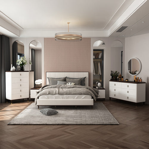 Acme Carena Light Gray and White/Brown Bedroom Set