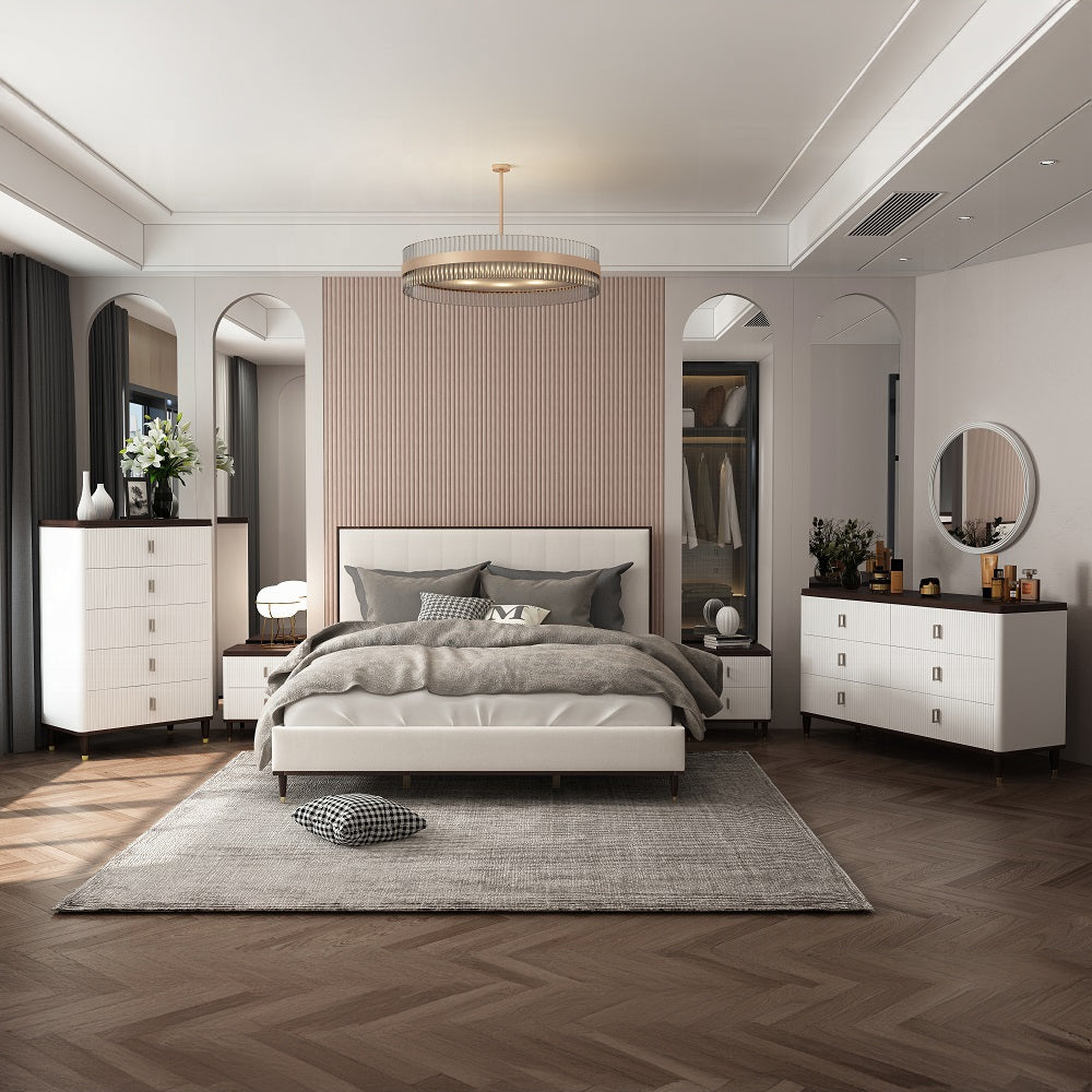 Acme Carena Light Gray and White/Brown Bedroom Set