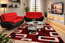 Load image into Gallery viewer, Todays Furniture 6005 Black/Red 2pc Set Sofa