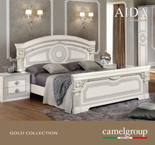 Load image into Gallery viewer, ESF Aida Bed King size White w/Silver