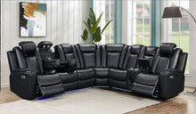 Load image into Gallery viewer, Daytona Black 3-pc Sectional