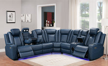 Load image into Gallery viewer, Daytona Blue 3-pc Sectional