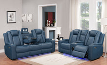 Load image into Gallery viewer, Dearborn Blue Sofa &amp; Loveseat
