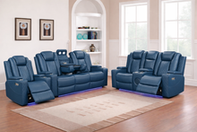 Load image into Gallery viewer, Dearborn Blue Sofa &amp; Loveseat &amp; Chair