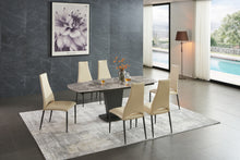 Load image into Gallery viewer, ESF 2417 Marble Table Grey with 3405 Chairs Cream