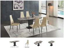 Load image into Gallery viewer, ESF 2417 Marble Table Grey with 3405 Chairs Cream