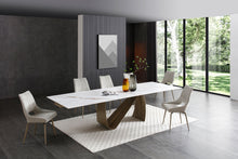 Load image into Gallery viewer, ESF 9087 Champagne-Bronze Table with 1239 swivel Beige Champagne chairs