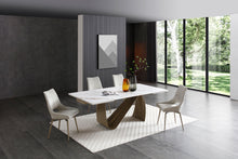 Load image into Gallery viewer, ESF 9087 Champagne-Bronze Table with 1239 swivel Beige Champagne chairs