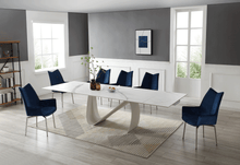 Load image into Gallery viewer, ESF 9087 Table White with 1218 swivel blue chair