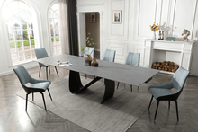 Load image into Gallery viewer, ESF 9087 Table Dark grey with 1239 swivel blue chairs