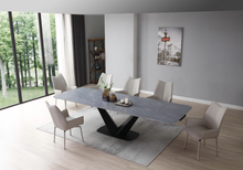 Load image into Gallery viewer, ESF 9436 Dining Table with 1218 swivel grey taupe chairs