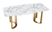 Load image into Gallery viewer, ESF 131 Gold Marble Dining Table