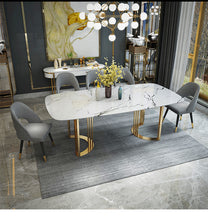 Load image into Gallery viewer, ESF 131 Gold Marble Dining Table