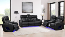 Load image into Gallery viewer, Hialeah Black Sofa &amp; Loveseat &amp; Chair