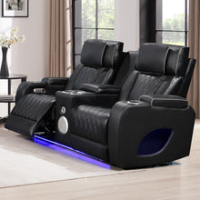 Load image into Gallery viewer, Hialeah Black Sofa &amp; Loveseat &amp; Chair