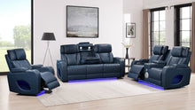 Load image into Gallery viewer, Hialeah Blue Sofa &amp; Loveseat &amp; Chair