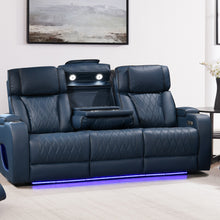 Load image into Gallery viewer, Hialeah Blue Sofa &amp; Loveseat &amp; Chair