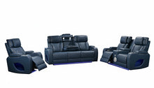 Load image into Gallery viewer, Hialeah Blue Sofa &amp; Loveseat &amp; Chair