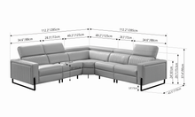 Load image into Gallery viewer, ESF 2787 Sectional with Recliners – Light Grey