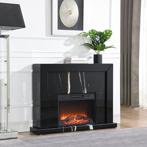 Acme Drisana Black Mirrored  Fireplace