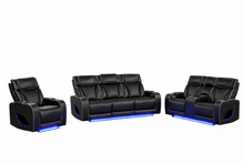 Load image into Gallery viewer, Aurora Black Sofa &amp; Loveseat &amp; Chair