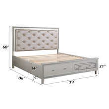 Load image into Gallery viewer, Acme Sliverfluff EK Bed W/Led &amp; Storage