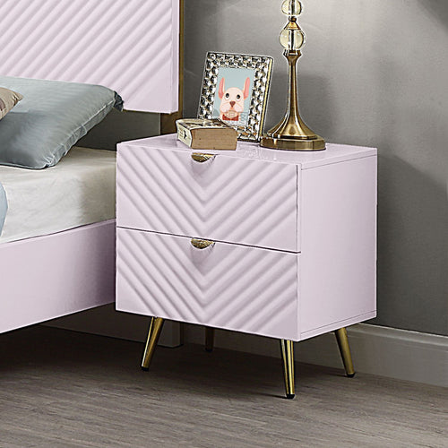 Acme Gaines Pink High Gloss  Nightstand