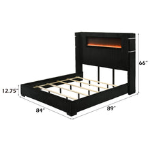 Load image into Gallery viewer, Acme Garner EK Bed w/Fireplace, LED, Reading Light, Speaker, Bluetooth &amp; USB
