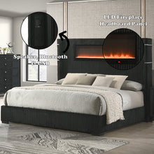 Load image into Gallery viewer, Acme Garner EK Bed w/Fireplace, LED, Reading Light, Speaker, Bluetooth &amp; USB