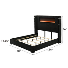 Load image into Gallery viewer, Acme Garner Queen Bed w/Fireplace, LED, Reading Light, Speaker, Bluetooth &amp; USB