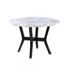 Acme Kusa Engineered Stone & Black  5PC Pack Dining Set